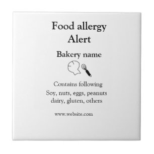 Azulejo Alerta de alergia al alimento añadir nombre de los