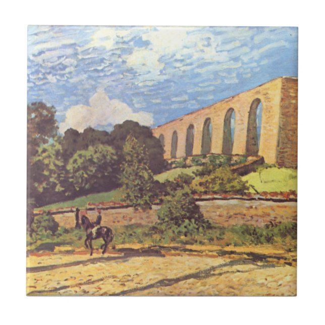 Azulejo Alfred Sisley El acueducto de Marly (Frente)