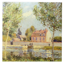 Azulejo Alfred Sisley Houses a orillas del Loing