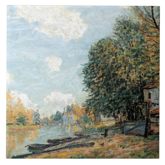Azulejo Alfred Sisley Moret: Las orillas del río Loing (Frente)