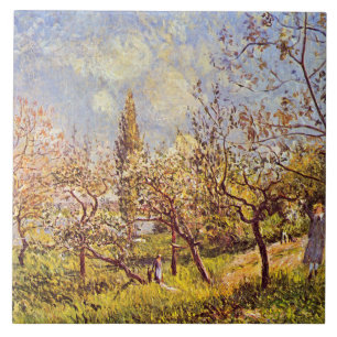 Azulejo Alfred Sisley Orchard en primavera