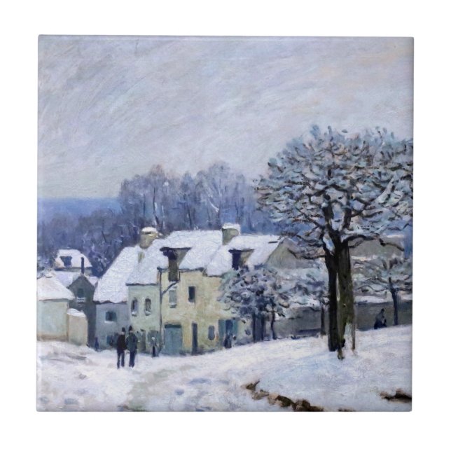 Azulejo Alfred Sisley - Place Chenil en Marly, efecto de n (Frente)