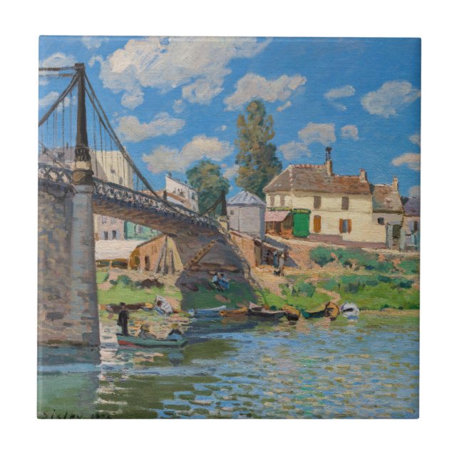 Azulejo Alfred Sisley - Puente en Villeneuve-la-Garenne (Frente)