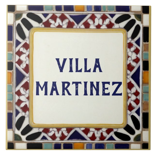Azulejo Alhambra Personalizado de familia personal Rótulo  (Frente)