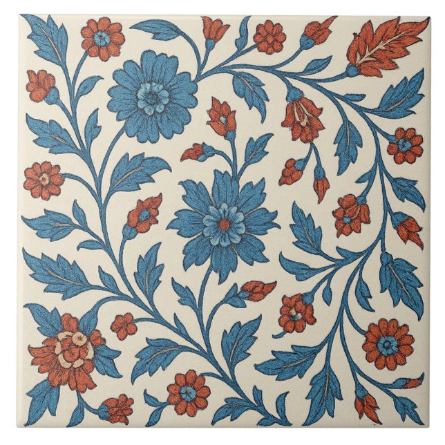 Azulejo Alhambra Star – Moorish Floral Geometric Tile (Frente)