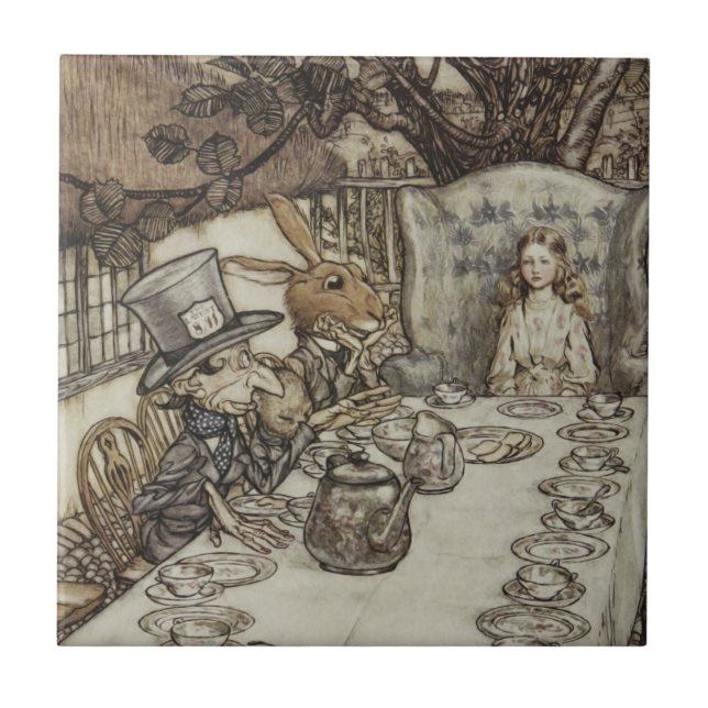 Azulejo Alice Birthday Uncumpleaños Rabbit Hatter Fiesta (Frente)