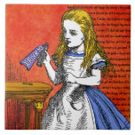 Azulejo Alice In Wonderland Ceramic Tile<br><div class="desc">Un ilustracion de libros vintage reformado y colorido del libro original Alice in Wonderland.</div>