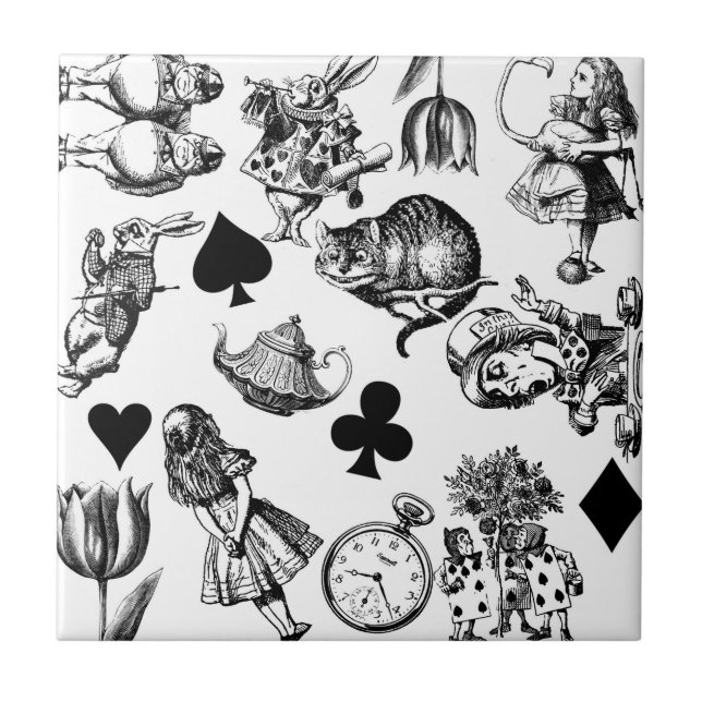 Azulejo Alice White Rabbit Wonderland Classic (Frente)