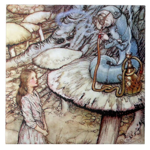 Azulejo “Alice y la oruga” de Arthur Rackham