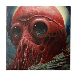 Azulejo Alien Creature Sci Horror Art