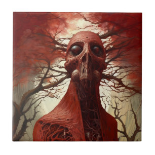 Azulejo Alien Creature Sci Horror Art