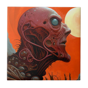 Azulejo Alien Creature Sci Horror Art