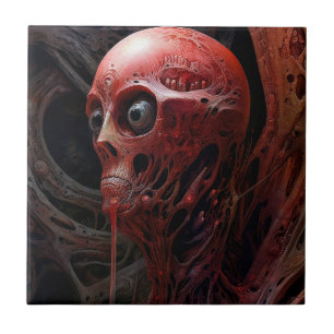 Azulejo Alien Creature Sci Horror Art
