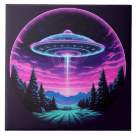 Azulejo Alien Spaceship Retro Futurista