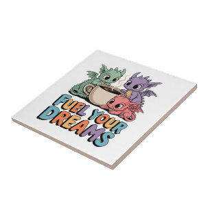 Azulejo Alimenta tus sueños Dragones