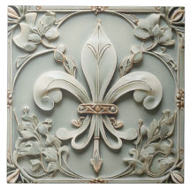Alivio de Fleur de Lis Vintage Antiguo Mint Faux