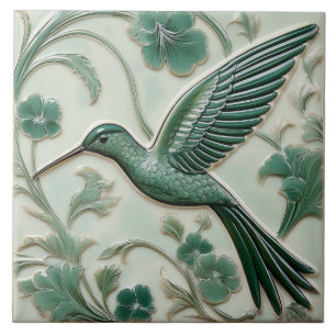 Azulejo Alivio de imitación verde sabio Art Nouveau Hummin