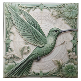 Azulejo Alivio de imitación verde sabio Art Nouveau Hummin