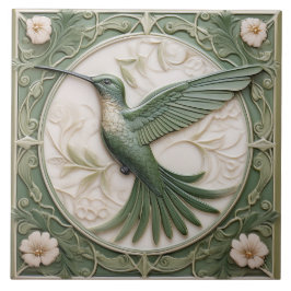 Azulejo Alivio de imitación verde sabio Art Nouveau Hummin