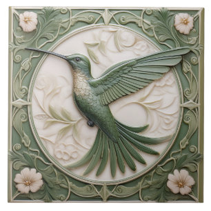 Azulejo Alivio de imitación verde sabio Art Nouveau Hummin