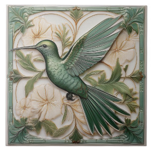Azulejo Alivio de imitación verde sabio Art Nouveau Hummin