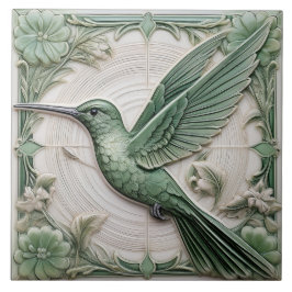 Azulejo Alivio de imitación verde sabio Art Nouveau Hummin