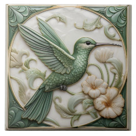 Azulejo Alivio de imitación verde sabio Art Nouveau Hummin