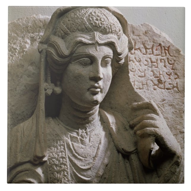 Azulejo Alivio de la tumba del busto del retrato, romano, (Frente)