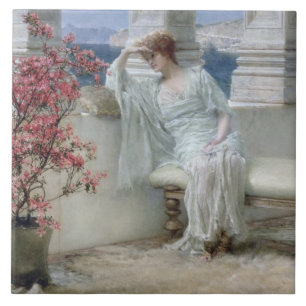 Azulejo ¿Alma-Tadema el   ella los ojos está con sus