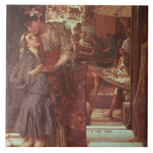 Azulejo Alma-Tadema el   la salida, 1880