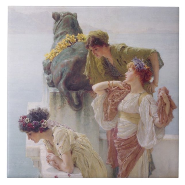 Azulejo Alma-Tadema el | una esquina de ventajoso, 1895 (Frente)