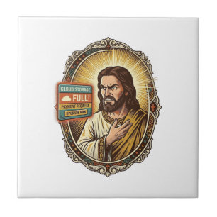 Azulejo Almacenamiento en la Nube de Jesús Lleno Advertenc