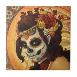 Azulejo Almohada de Dia De Los Muertos