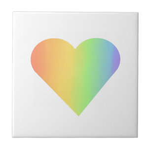 Azulejo Almohadilla cerámica de acento cardíaco arco iris