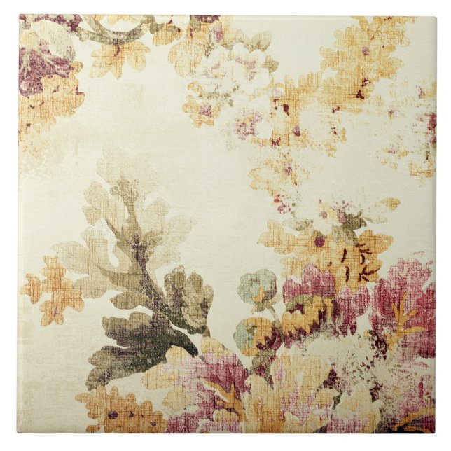 Azulejo Almohadilla cerámica de decoración botánica de la  (Frente)