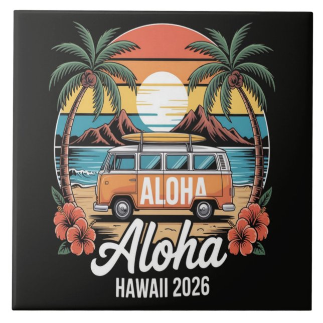 Azulejo Aloha Hawái 2026 (Frente)