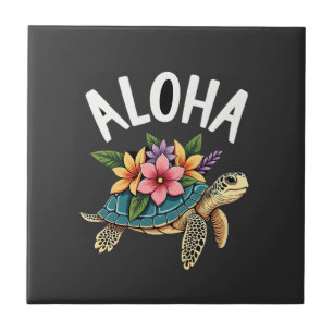 Azulejo Aloha Hawái Camisa Hawaiana Tortuga Hibisco Niños