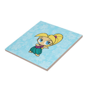 Azulejo Aloha Honeys Hula Chica Hibiscus Tile Trivets
