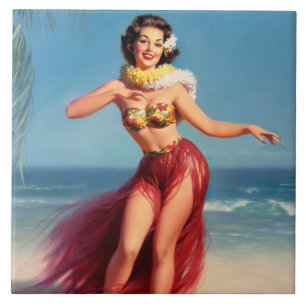 Azulejo Aloha Pin Up