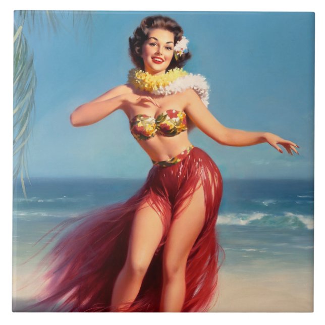 Azulejo Aloha Pin Up (Frente)