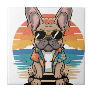 Azulejo Aloha Pup Cool French Bulldog Beach Vibes
