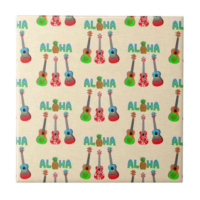 Azulejo Aloha Ukuleles Island Music (Frente)