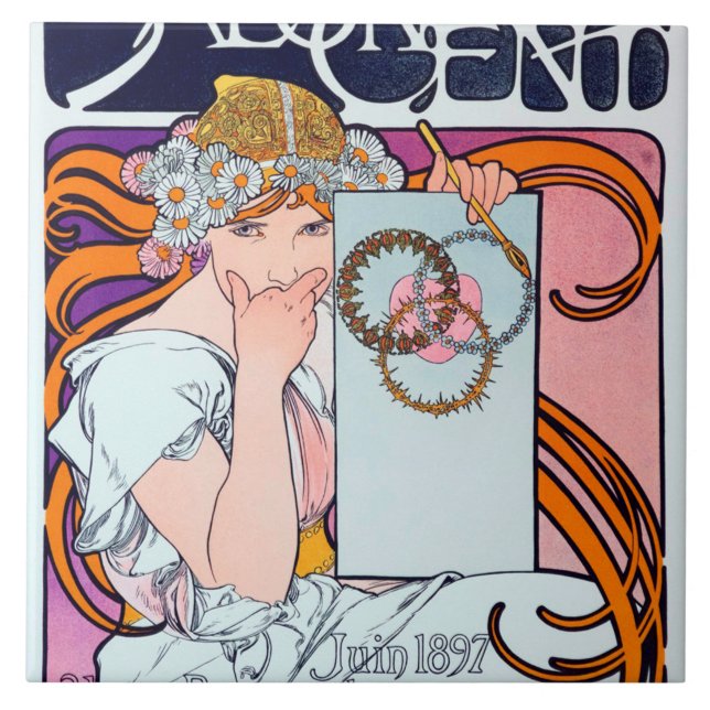 Azulejo Alphonse Mucha (Frente)