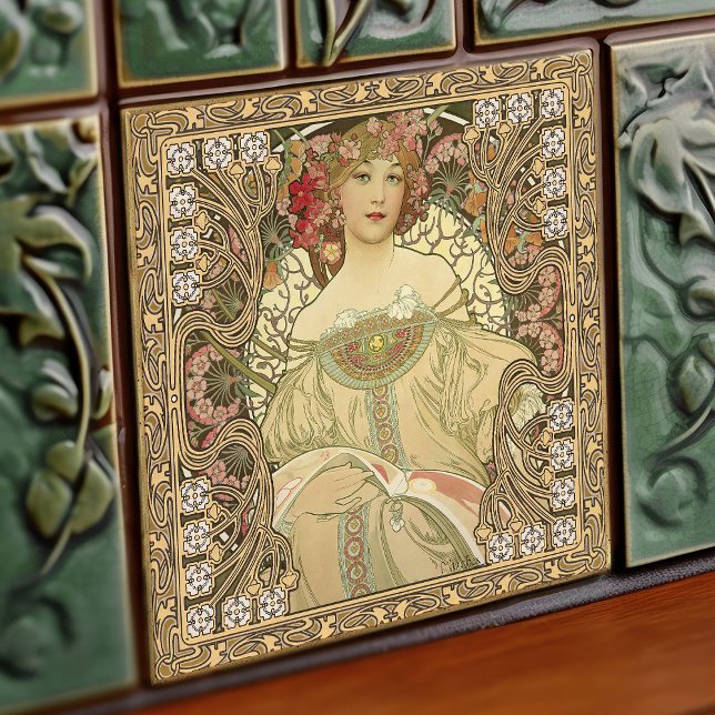 Azulejo Alphonse Mucha Art Nouveau Vintage (Subido por el creador)