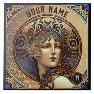 Azulejo Alphonse Mucha Decoración de pared Zodíaco Art Nou