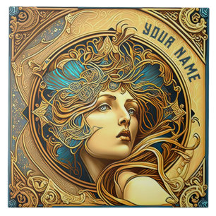 Azulejo Alphonse Mucha Decoración de pared Zodíaco Arte No
