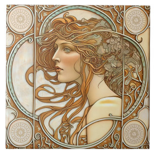 Azulejo Alphonse Mucha Decoración de pared Zodiaco Arte No