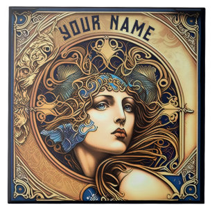Azulejo Alphonse Mucha Decoración de pared Zodiaco Arte No