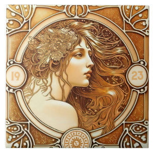 Azulejo Alphonse Mucha Decoración de pared Zodíaco Arte No