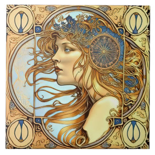 Azulejo Alphonse Mucha Decoración de pared Zodíaco Arte No